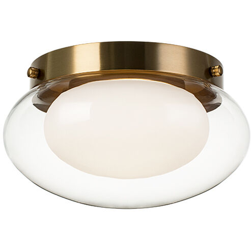 Caspian 1 Light 11 inch Aged Gold Brass Flush Mount Ceiling Light