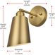 Halycon 1 Light 5 inch Satin Gold Bath Sconce Wall Light