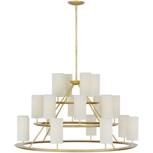 AERIN Trevi LED 43.5 inch Gild 3-Tier Chandelier Ceiling Light in Linen, XL