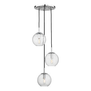 Rousseau 3 Light 14 inch Polished Chrome Pendant Ceiling Light in Clear Glass