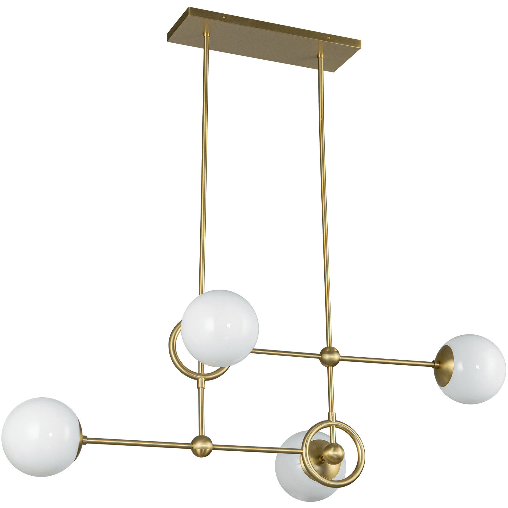 Alora Mood Fiore 4 Light 16.63 inch Brushed Gold/Glossy Opal Glass Chandelier Ceiling Light