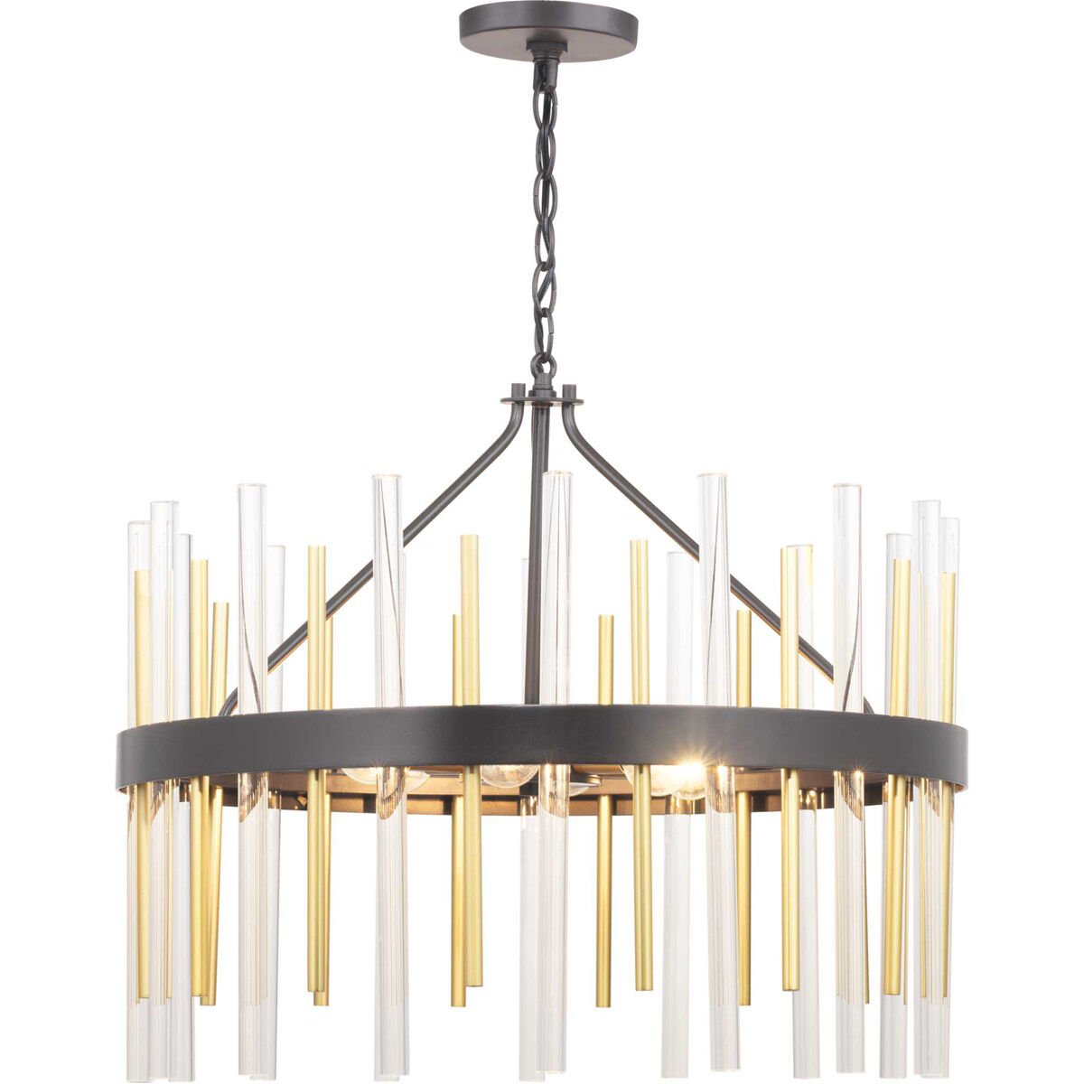 Orrizo 6 Light 24 inch Matte Black Chandelier Ceiling Light, Design Series