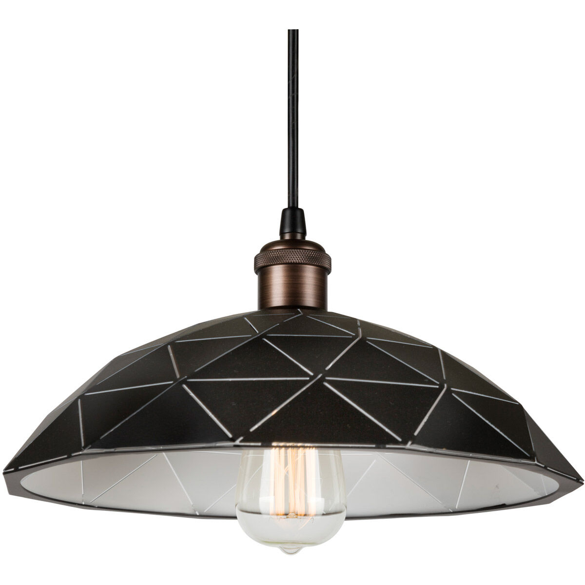Haley 1 Light 12.75 inch Black Cord-Hung Metal Shade Pendant Ceiling Light