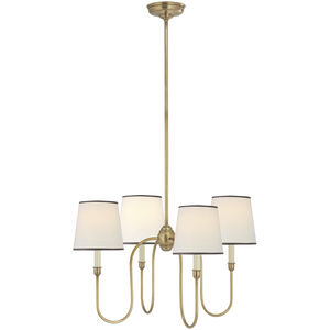 Thomas O'Brien Vendome 4 Light 26 inch Hand-Rubbed Antique Brass Chandelier Ceiling Light, Small