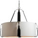 Saratoga 4 Light 31.9 inch Polished Nickel Pendant Ceiling Light in Leather Black, Natural Anna, Large
