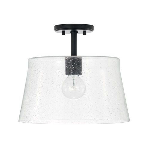 Baker 1 Light 14.25 inch Matte Black Pendant Ceiling Light, Convertible Dual Mount