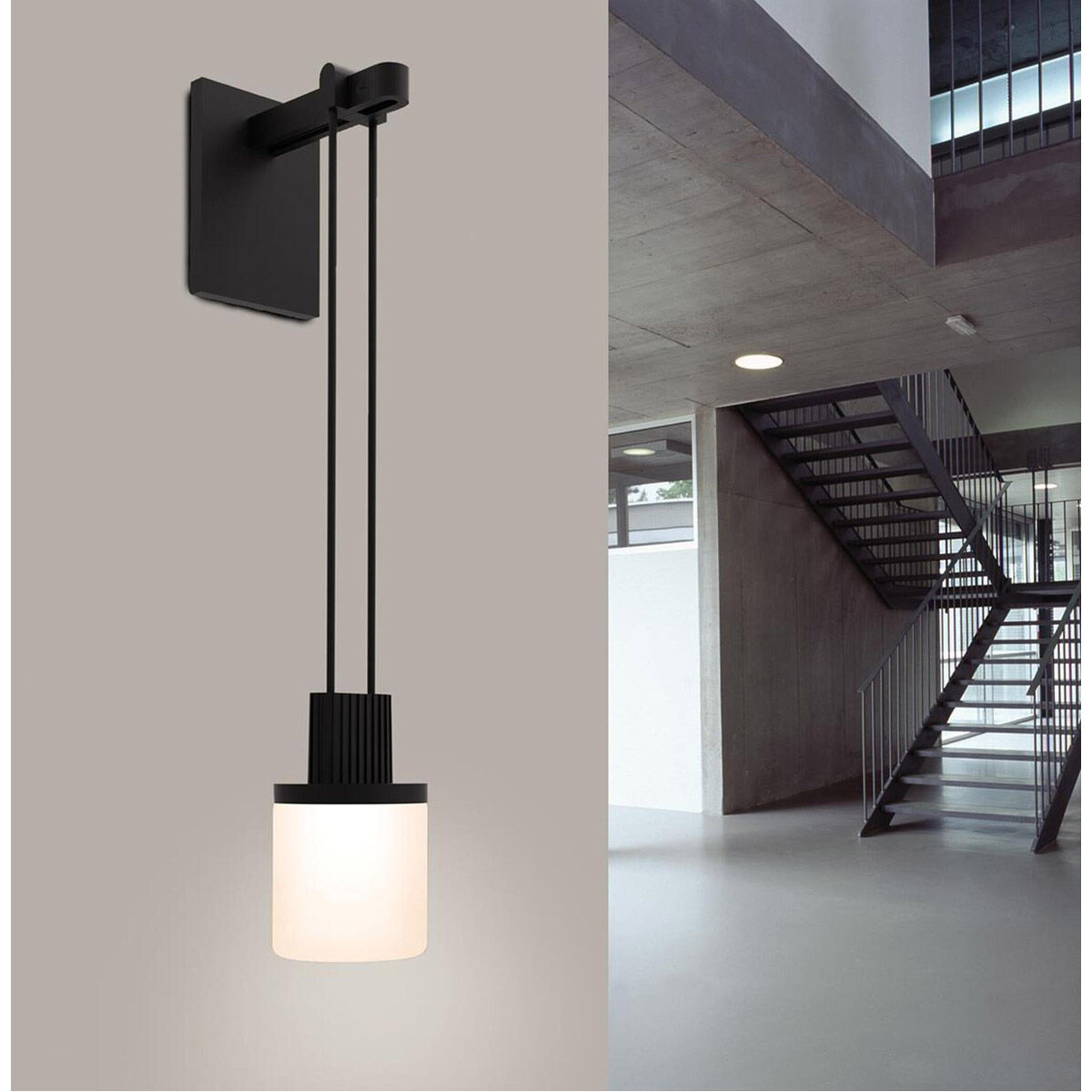 Suspenders LED 2 inch Satin Black ADA Sconce Wall Light