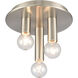 Pepper 3 Light 8 inch Brushed Nickel Flush Mount Ceiling Light