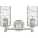 Downtown Urban Crown Point 2 Light 13.88 inch Satin Nickel Bath Vanity Light Wall Light in Deco Swirl