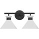 Drew & Jonathan Belcarra 2 Light 17.25 inch Midnight Black Wall Bath Fixture Wall Light