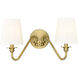 Gianna 2 Light 20 inch Modern Gold Wall Sconce Wall Light