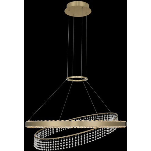 Saturno LED 28 inch Brushed Brass Pendant Ceiling Light in Firenze Clear