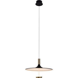 Ballet LED 20 inch Antique Brass and Onyx Black Pendant Ceiling Light