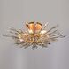 Crystal Fusion 5 Light 28 inch Peruvian Gold Semi Flush Ceiling Light