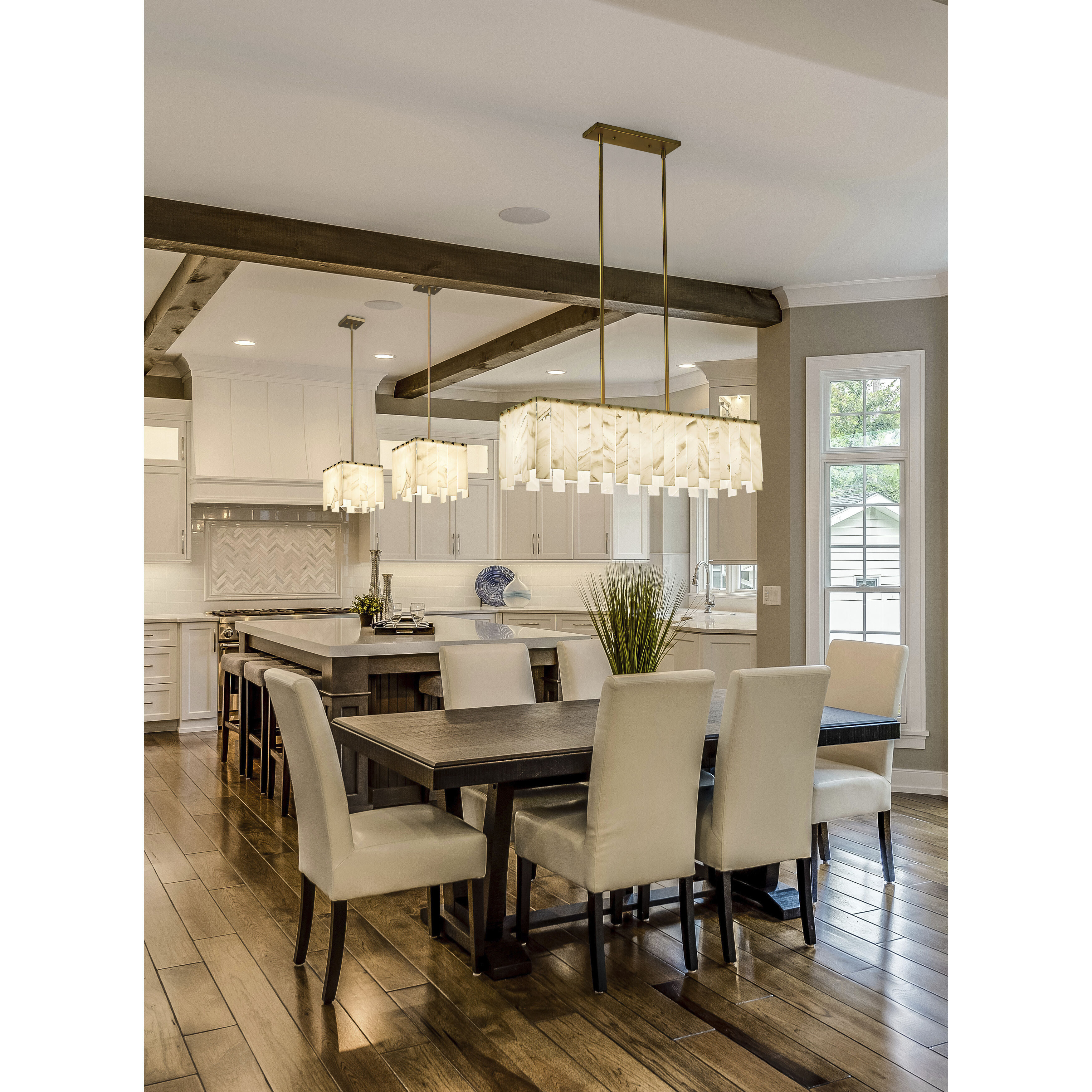 Viviana 5 Light 40.75 inch Rubbed Brass Linear Chandelier Ceiling Light