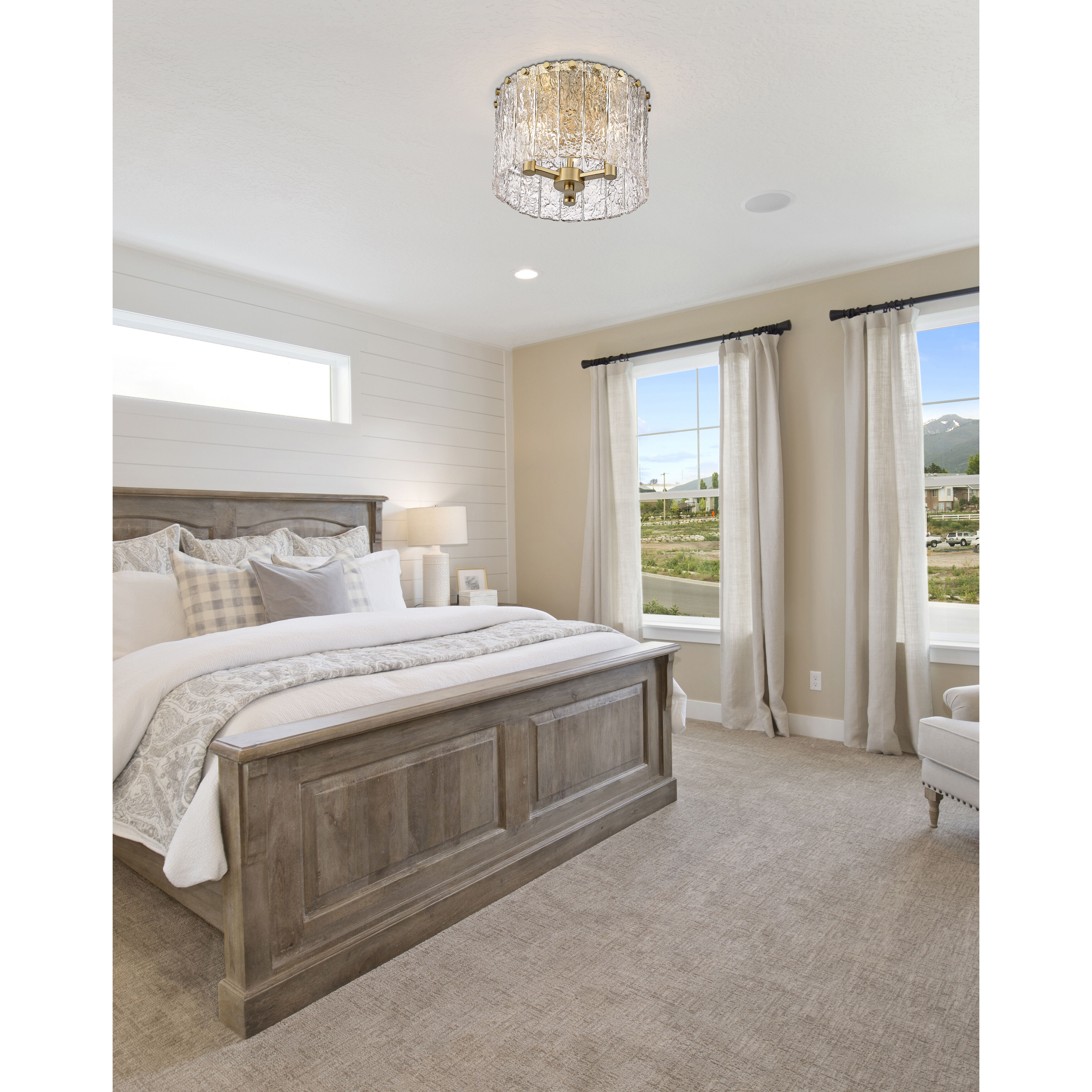 Glacier 3 Light 12.5 inch Modern Gold Flush Mount Ceiling Light