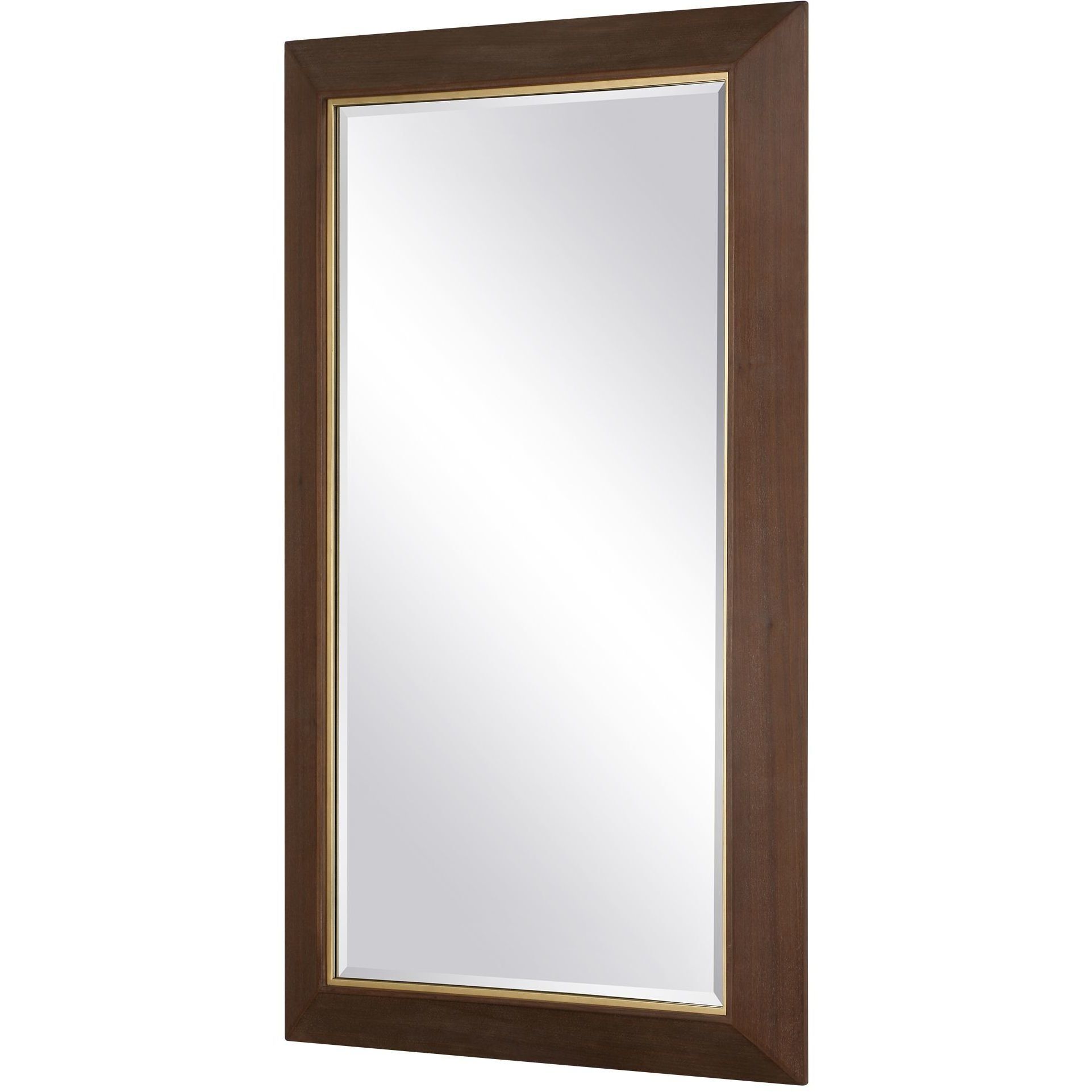 Matheson 68 X 37.75 inch Walnut Veneer and Brushed Gold Mirror