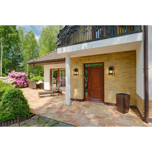 Nuri 1 Light 13.5 inch Black Outdoor Wall Light