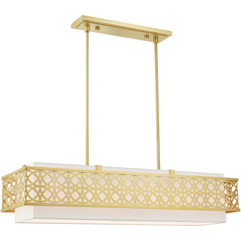 Calinda 6 Light 40 inch Soft Gold Linear Chandelier Ceiling Light