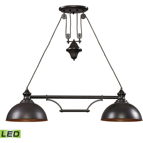 Belle LED 44 inch Oiled Bronze Linear Chandelier Ceiling Light