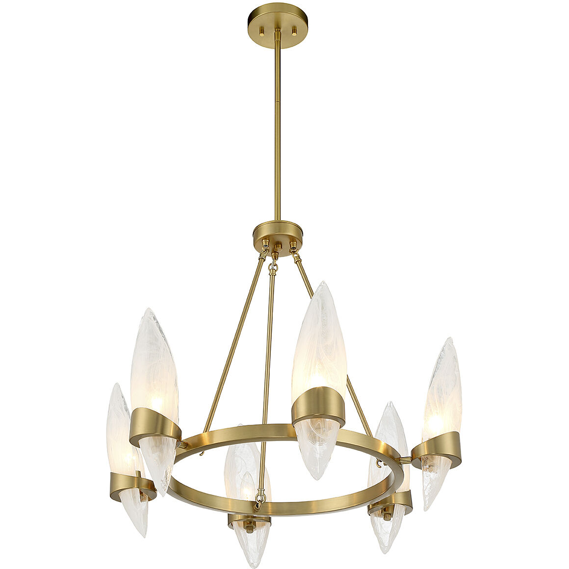 Nouvel 6 Light 27 inch Warm Brass Chandelier Ceiling Light