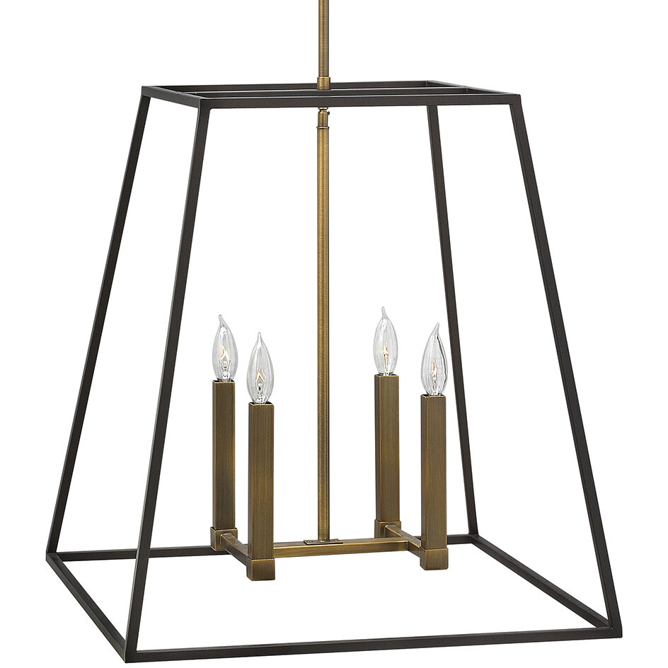 Fulton 4 Light 22 inch Bronze with Heirloom Brass Indoor Foyer Light Ceiling Light