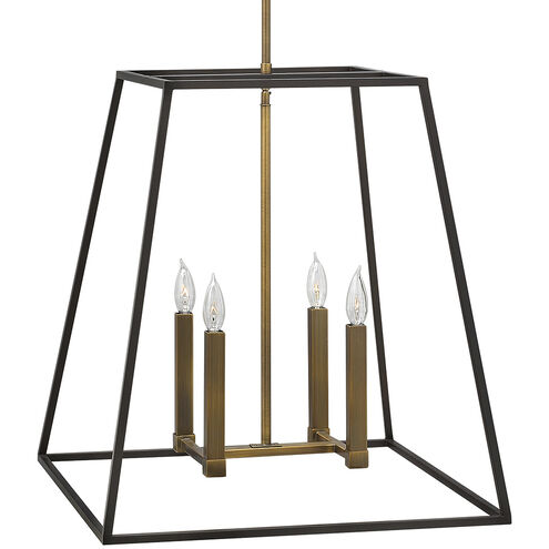 Fulton 4 Light 22 inch Bronze with Heirloom Brass Indoor Foyer Light Ceiling Light