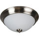 Pro Builder 2 Light 13 inch Brushed Polished Nickel Flushmount Ceiling Light in White Frosted Glass