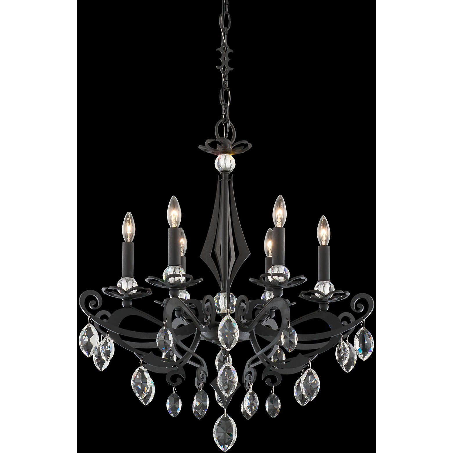 Signature Persephone 6 Light 24.5 inch Antique Silver Chandelier Ceiling Light