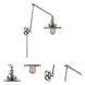 Railroad 30 inch 3.50 watt Polished Chrome Swing Arm Wall Light, Franklin Restoration