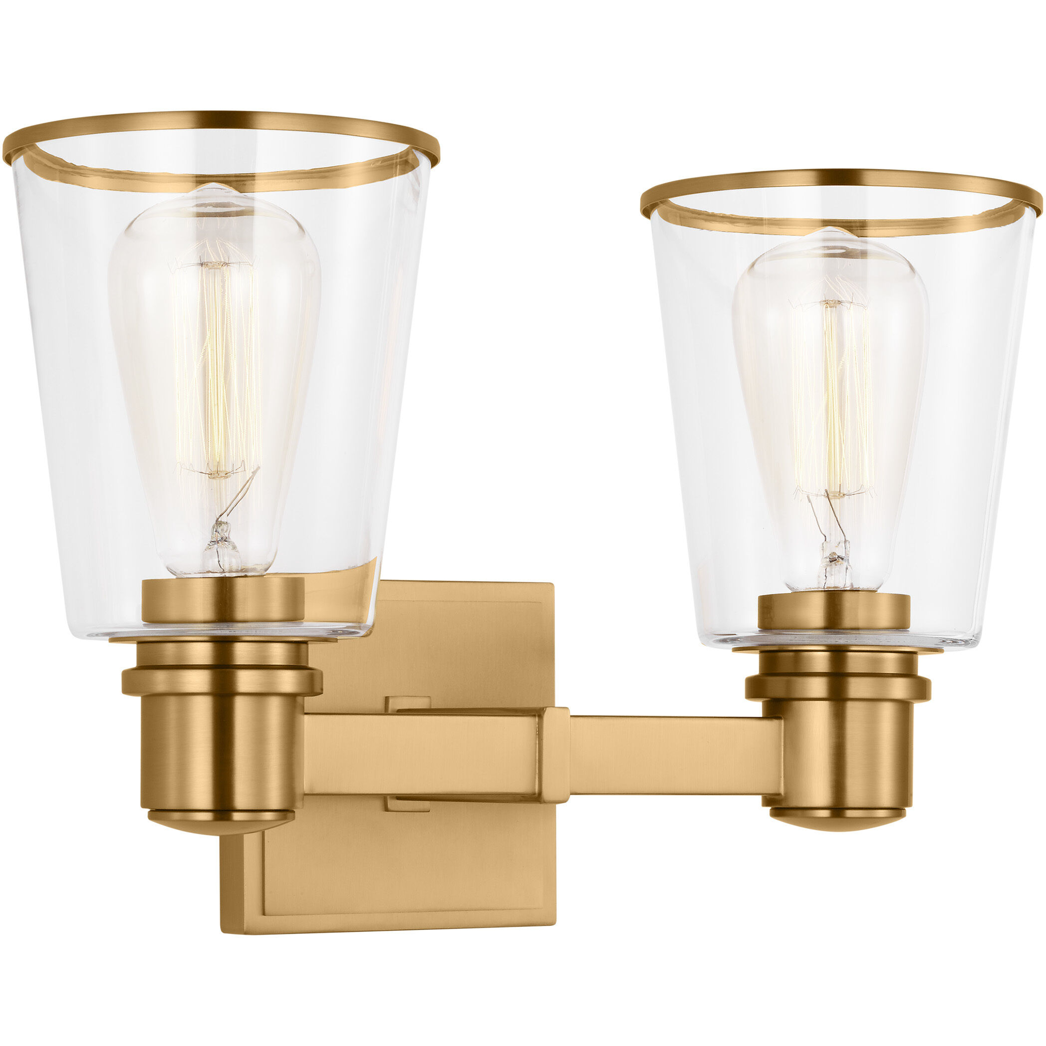 C&M by Chapman & Myers Alessa 2 Light 13.63 inch Burnished Brass Bath Vanity Wall Sconce Wall Light