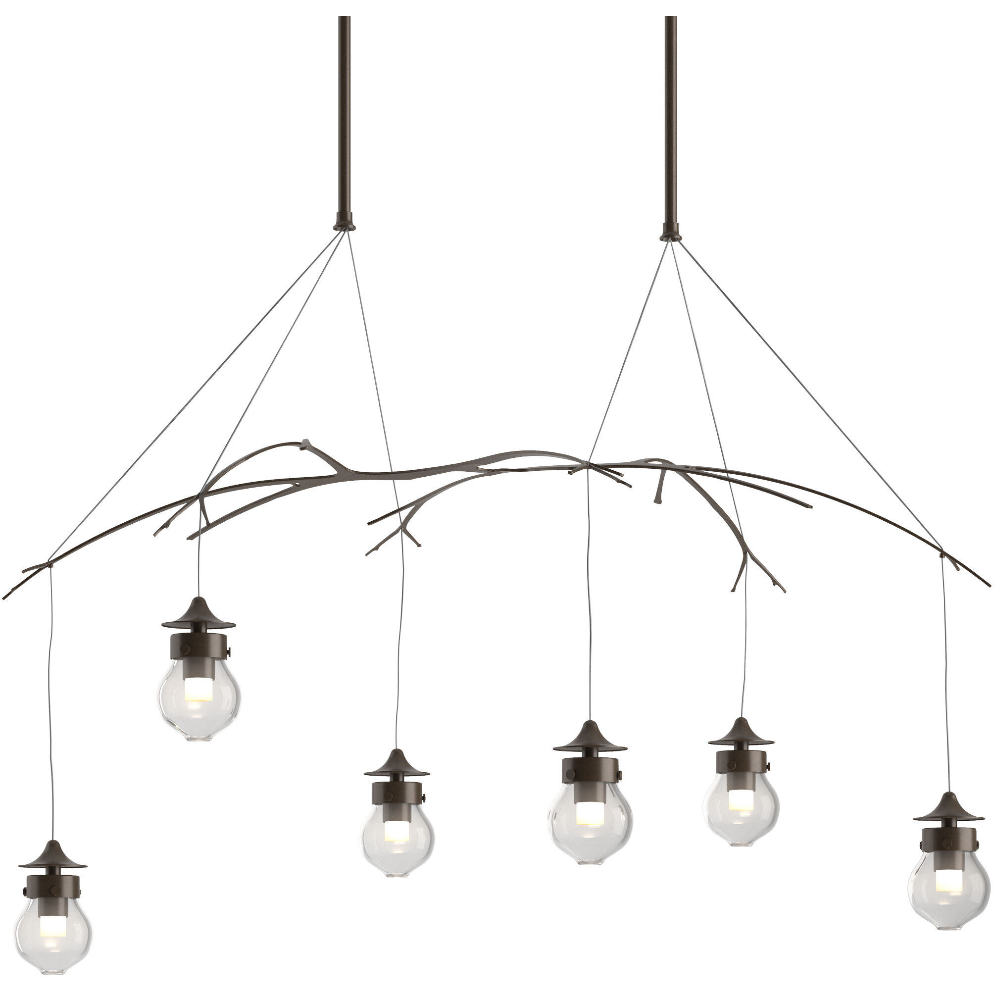 Kiwi 6 Light 36.8 inch Bronze Pendant Ceiling Light