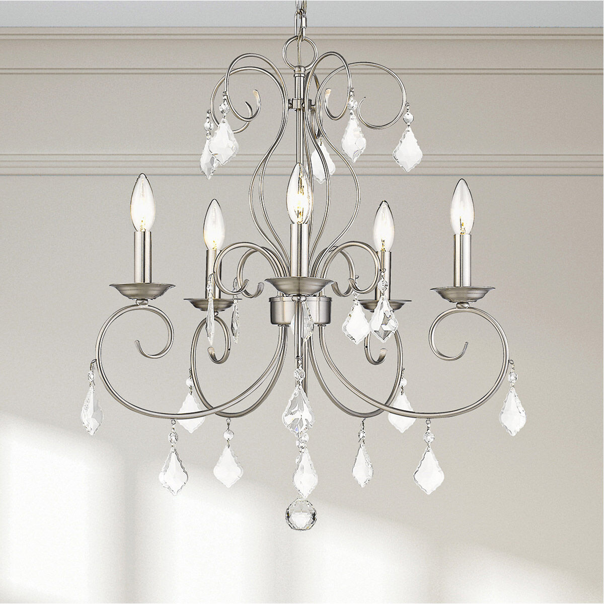 Donatella 5 Light 22 inch Brushed Nickel Chandelier Ceiling Light