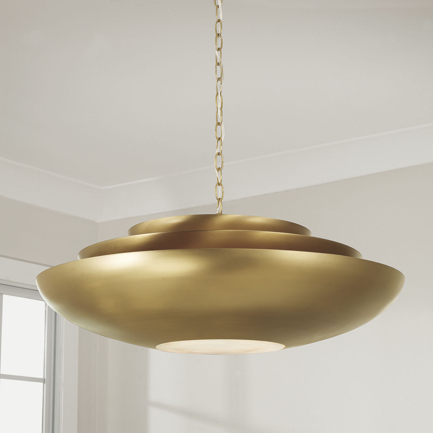 Gia 4 Light 29.5 inch Aged Brass Pendant Ceiling Light