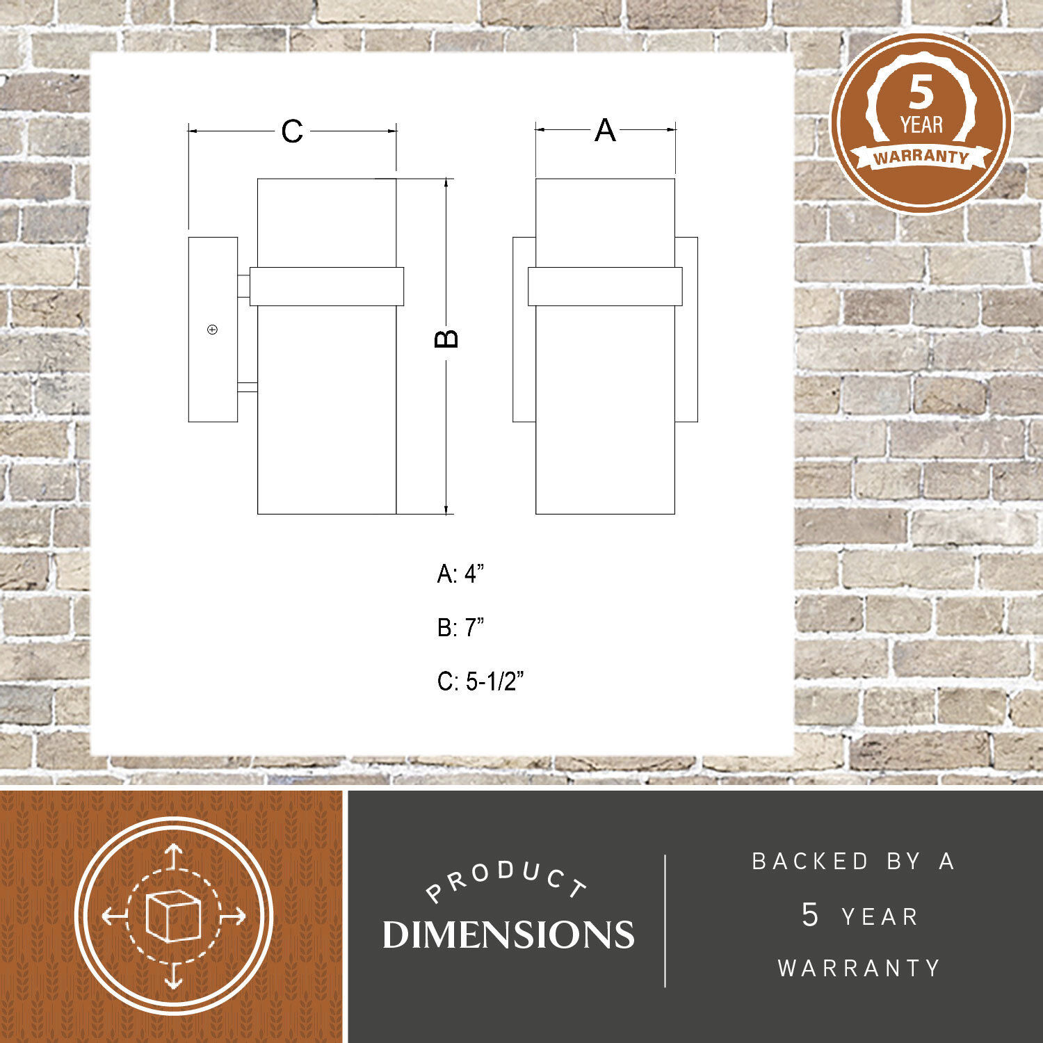 Lavage LED 7 inch Textured Black Outdoor Wall