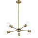 Lansdale 5 Light 19 inch Antique Brass with Bronze Accents Chandelier Ceiling Light