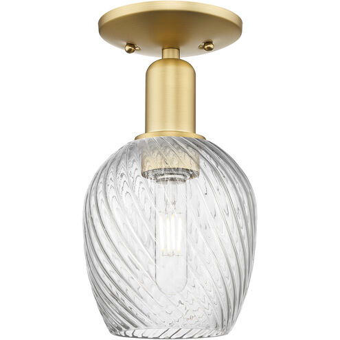 Arcadia Salina 1 Light 5.75 inch Satin Gold Semi-Flush Mount Ceiling Light