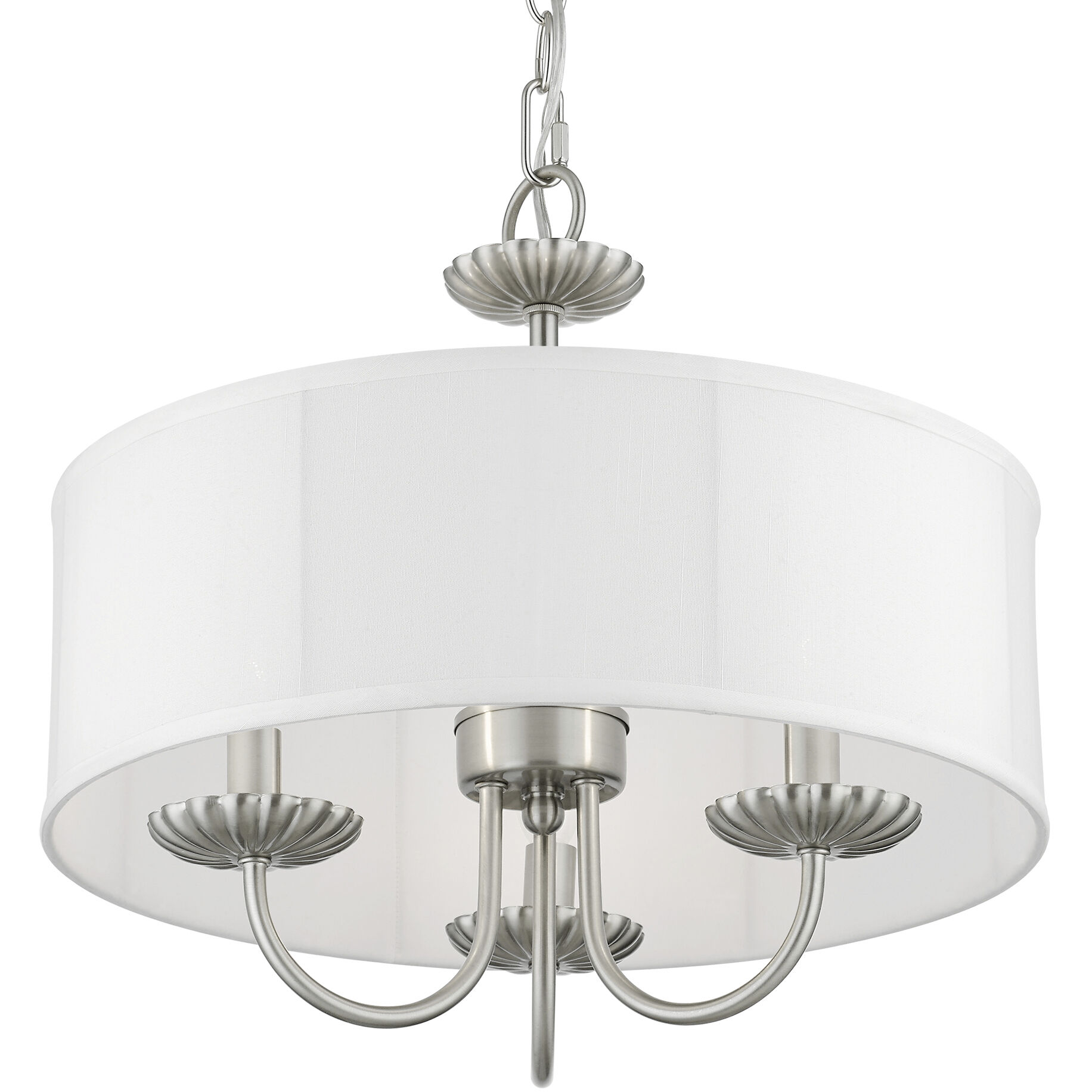 Brookdale 3 Light 16 inch Brushed Nickel Pendant Chandelier Ceiling Light