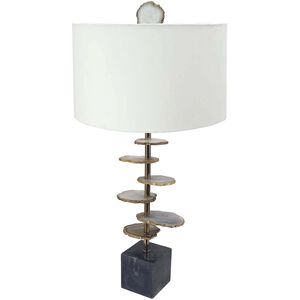 Agate 29.5 inch 40.00 watt Gray and Black with White Table Lamp Portable Light