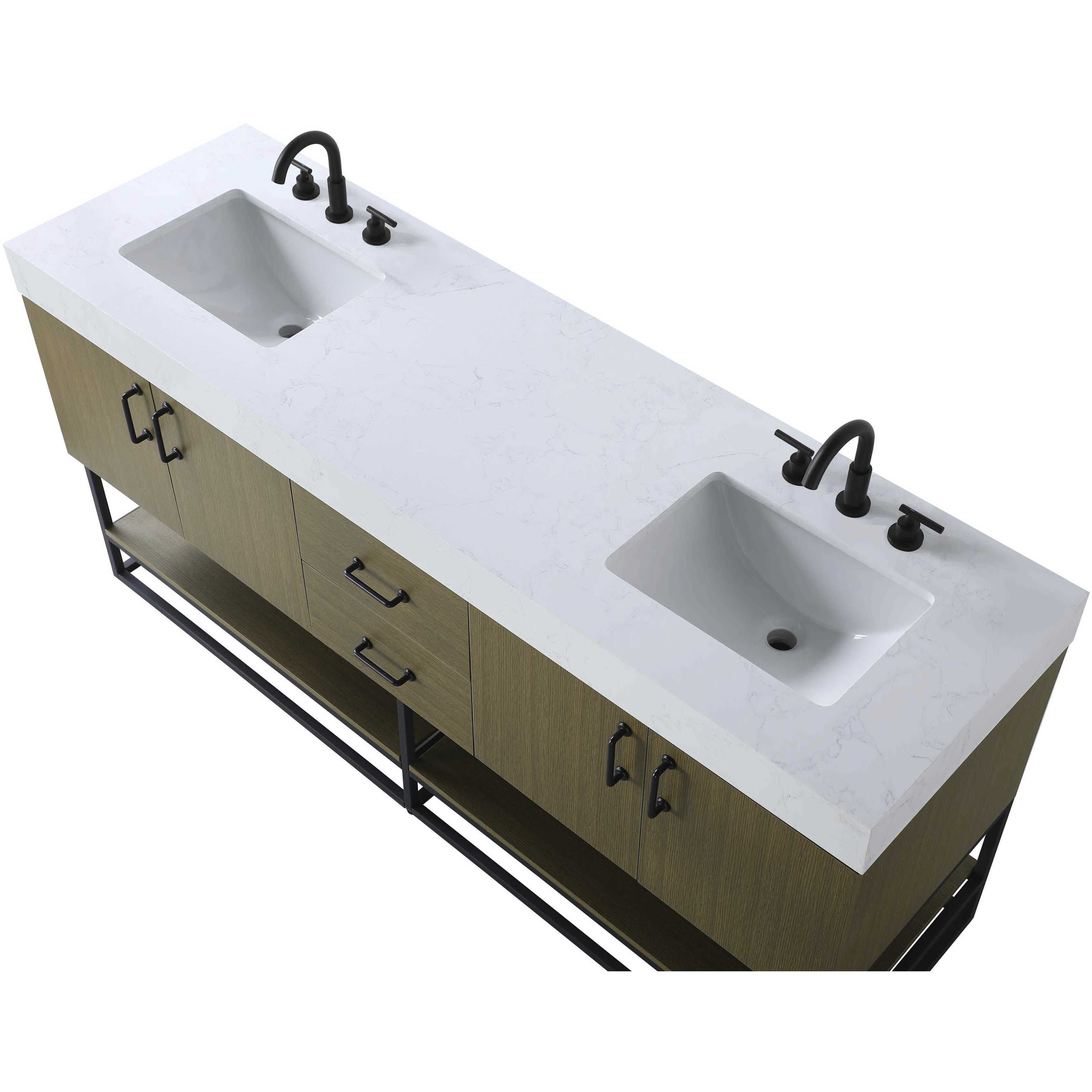 Caroline 72 X 34 inch Chestnut Brown Bathroom Vanity Cabinet