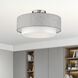 Brookmeade 3 Light 18 inch Brushed Nickel Semi-Flush Ceiling Light