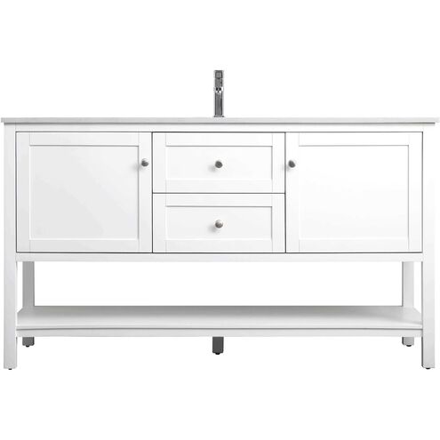 Heath 60 X 21.5 X 35 inch White Vanity Sink Set