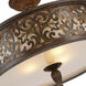 Nicole 5 Light 21 inch Brushed Chocolate Drum Shade Flush Mount Ceiling Light