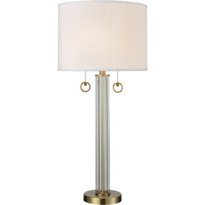 Cannery Row 34 inch 60.00 watt Clear with Antique Brass Table Lamp Portable Light