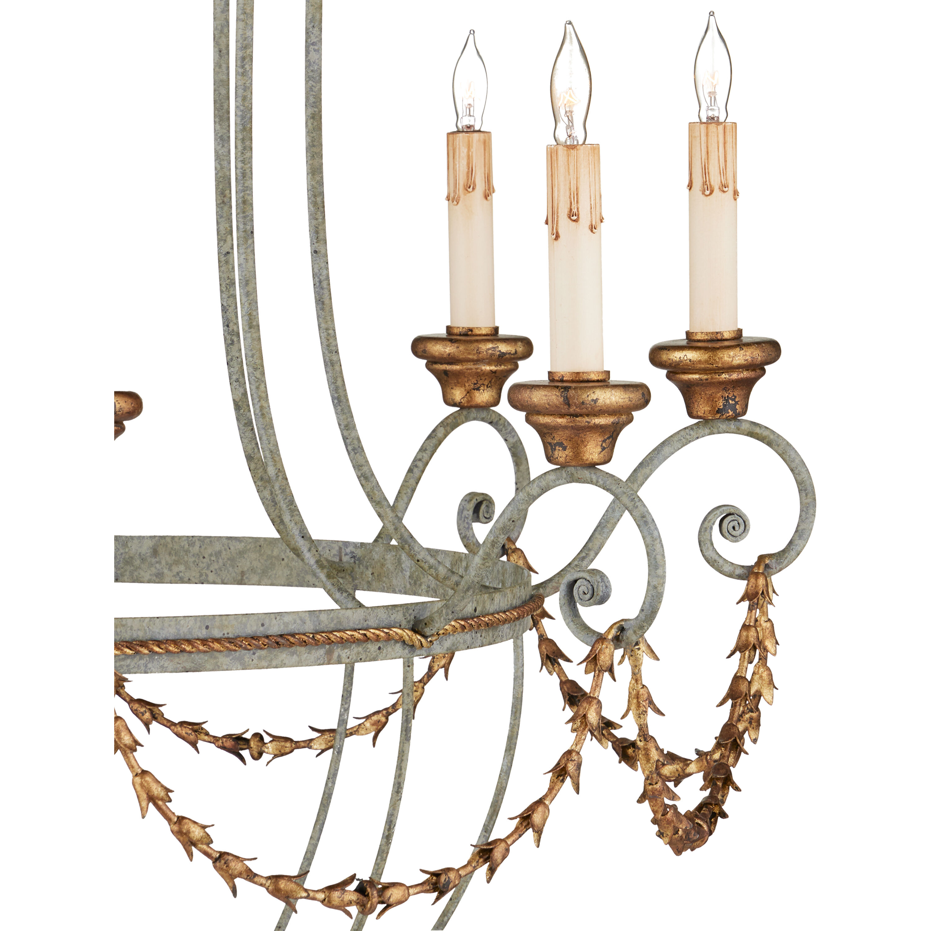 Elegance 8 Light 29 inch Etruscan/Gold Leaf Chandelier Ceiling Light