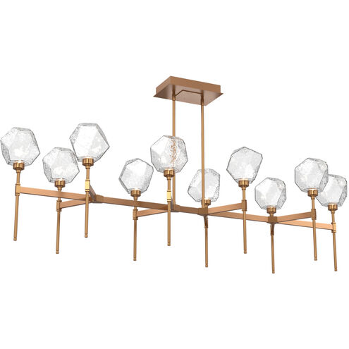 Gem LED Novel Brass Linear Pendant Ceiling Light in Clear, 2700K LED
