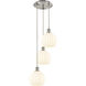 Ballston White Venetian 3 Light 14.5 inch Brushed Satin Nickel Cord Hung Multi Pendant Ceiling Light