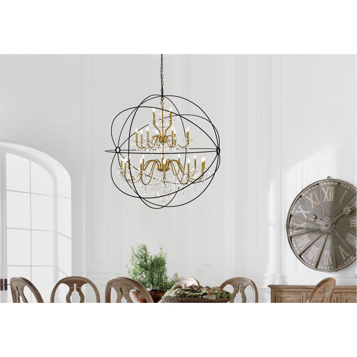 Cordelia 24 Light 59 inch Black and Gold Pendant Ceiling Light
