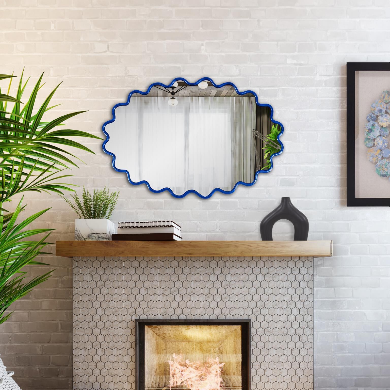 Cloud 36 X 24 inch Royal Blue Mirror
