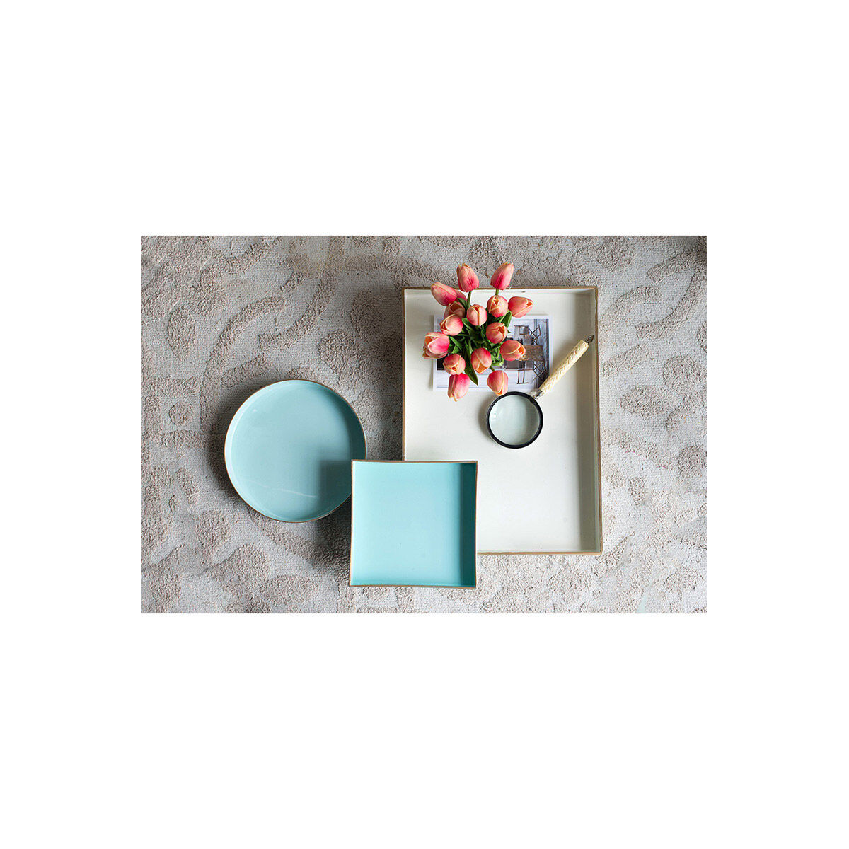 Mimosa Powder Blue/Gold Tray